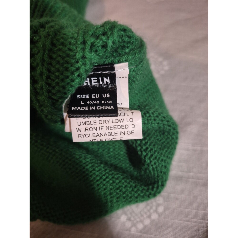 Shein College Style Sweater Vest Green Size Large - Picture 4 of 7